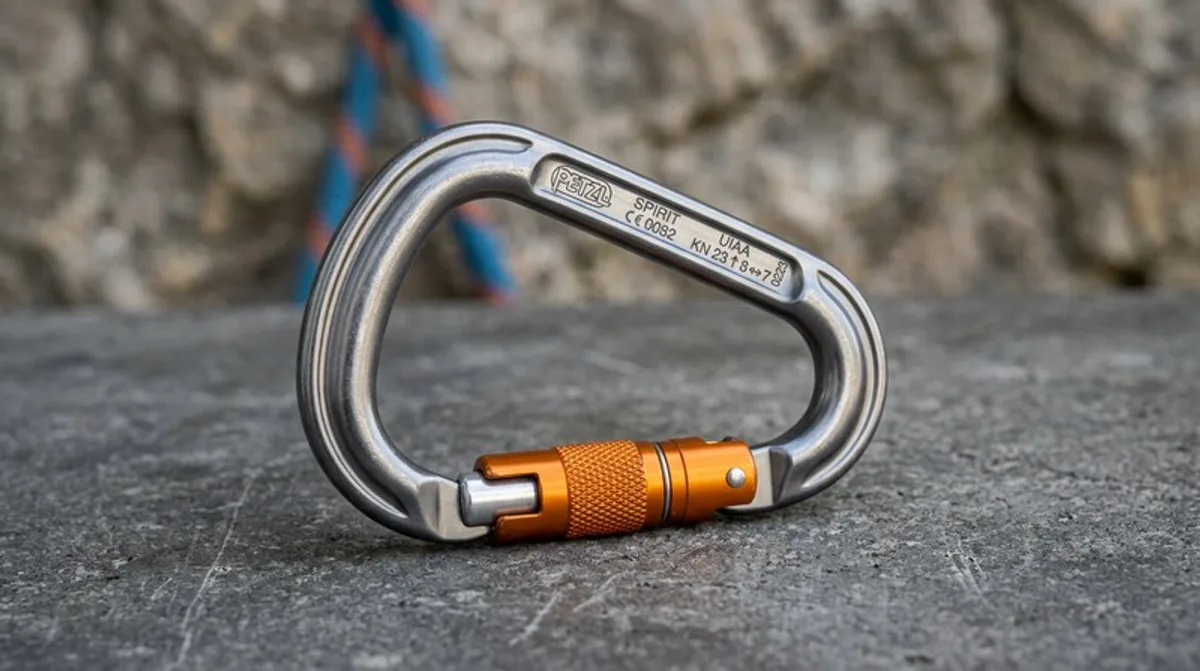 kletterausrüstung, karabiner, sicherungskarabiner, bergsteigerausrüstung, kletterseilbefestigung, abseilkarabiner, aluminiumkarabiner, stahlkarabiner, sportklettern, boulderkarabiner, kletterer, bergsport