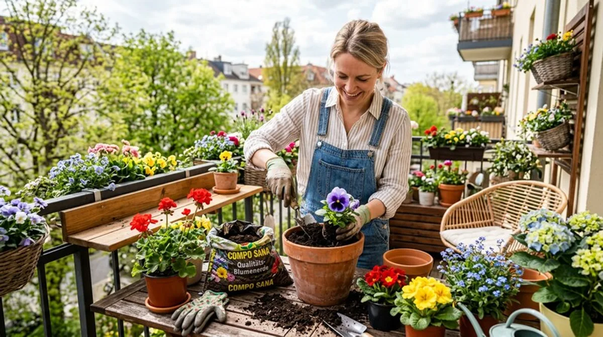 Blumenerde & Töpfe: Balkon im Frühlingszauber