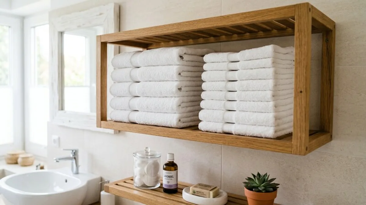 Weiße Handtücher & Regale: Badezimmer-Inspirationen