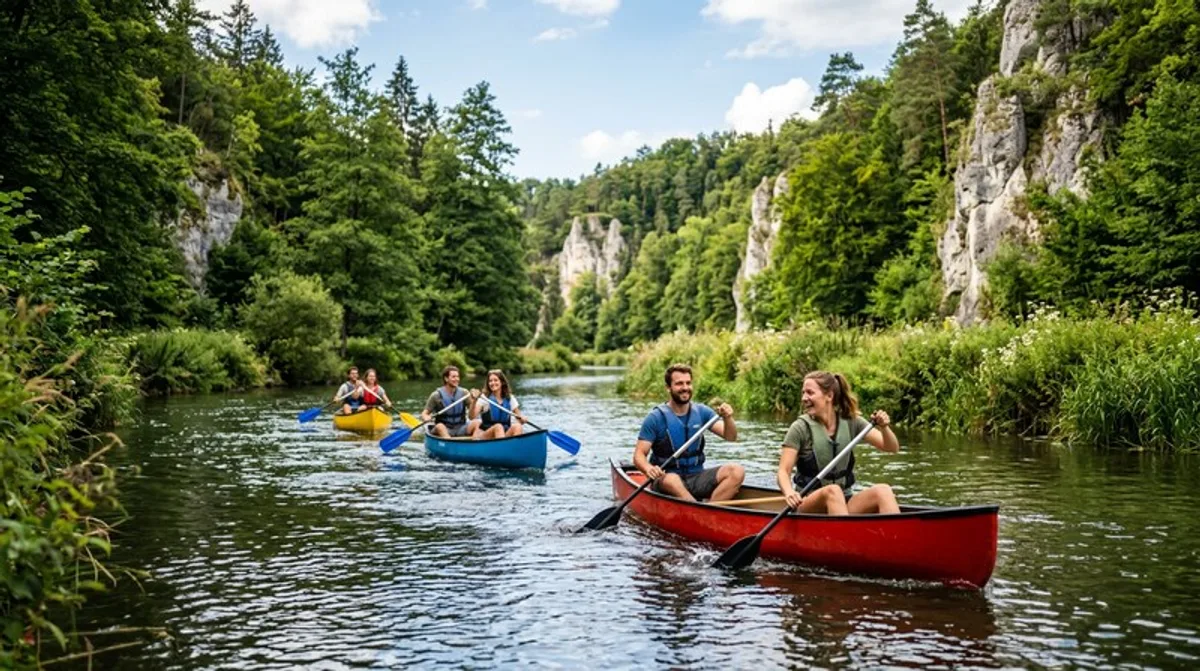 kanufahren, fluss, gruppe, natur, kanufahren fluss, fluss gruppe, gruppe natur