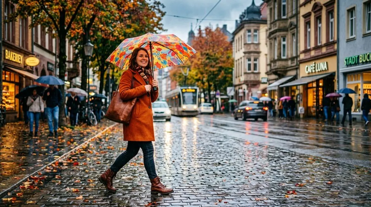regenschirm, frau, regen, stadt, regenschirm frau, frau regen, regen stadt